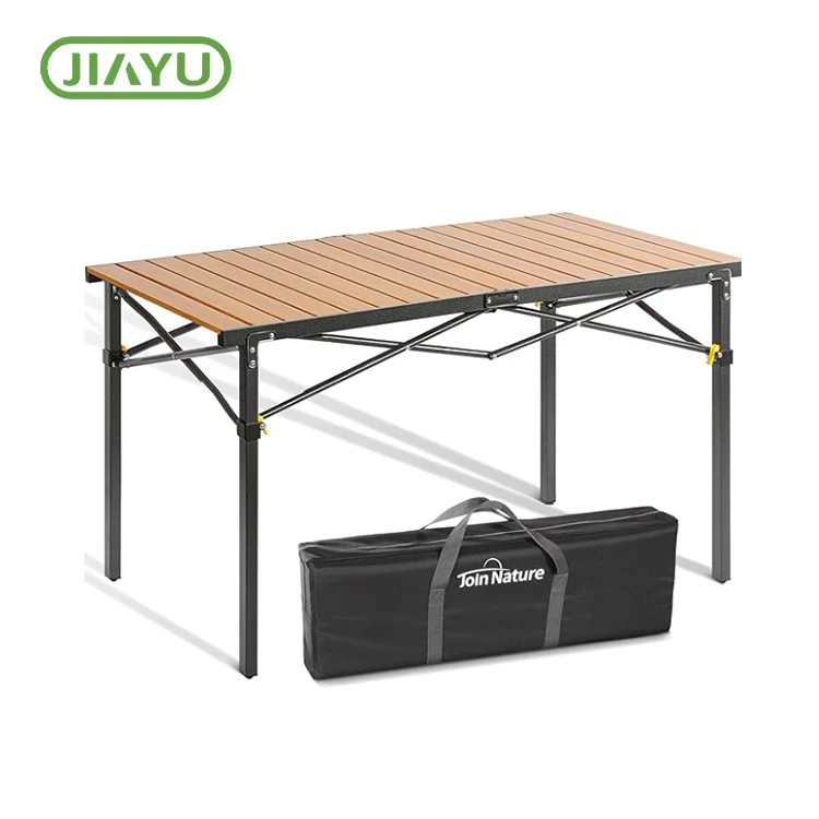 Masă de camping din lemn solid pliabil